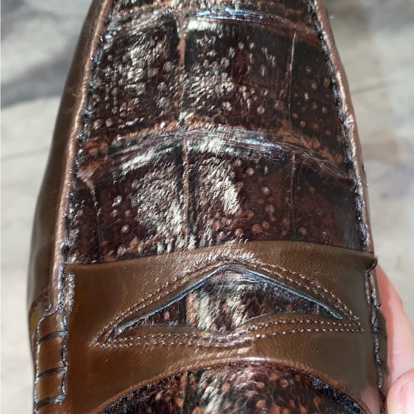 NEW NOS Florsheim Royal Imperial Exotic Eel Crocodile Loafers Shoes Italy 12 USA - Picture 7 of 16